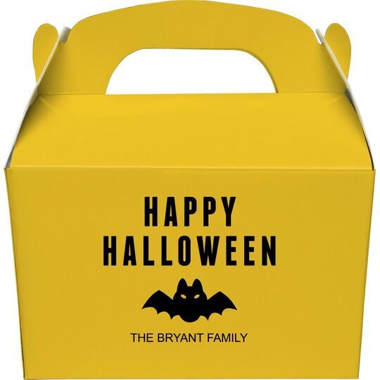 Happy Halloween Bat Gable Favor Boxes